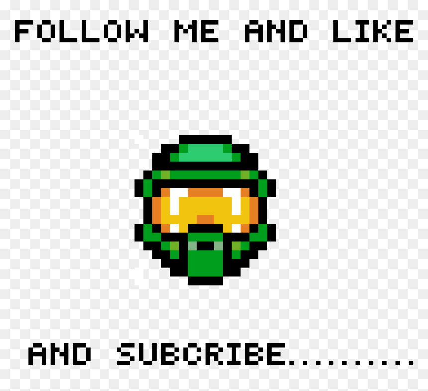 Transparent Like And Subscribe Png - Master Chief Pixel Art, Png Download - like and subscribe png