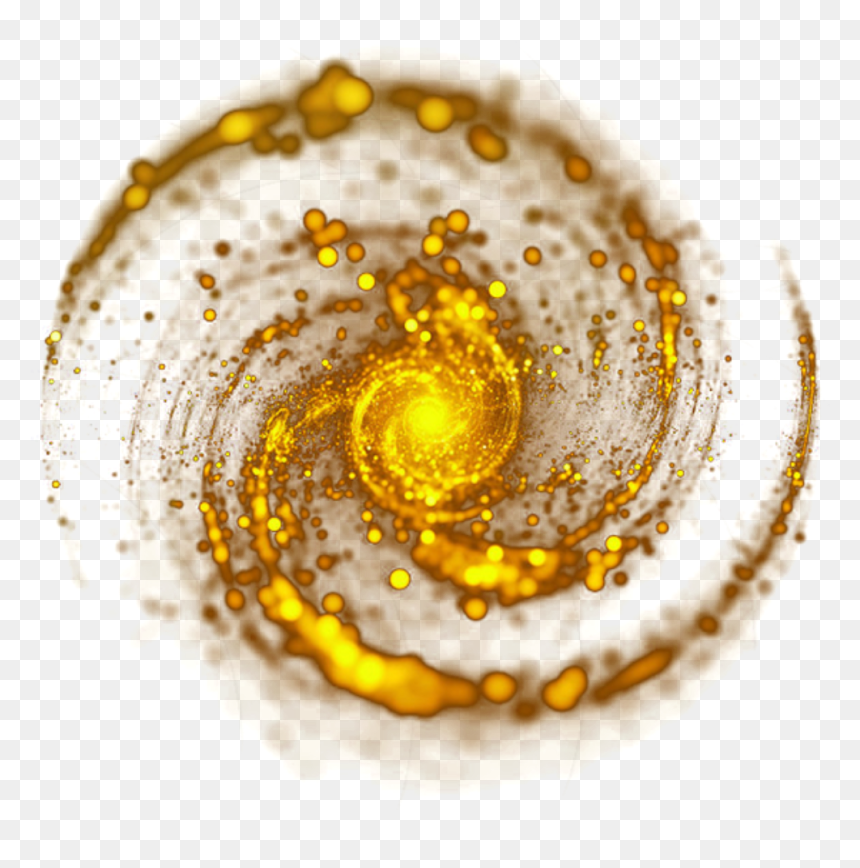 Art Effects Swirl Glitter Gold Stickers - Gold Light Png, Transparent Png - halo.png
