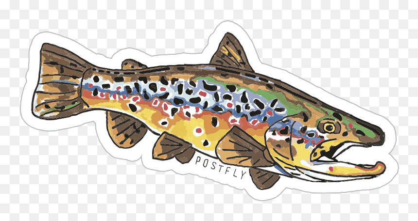 Postfly Artsy Fly Fishing - Fly Fishing Stickers Trout, HD Png Download - trout png