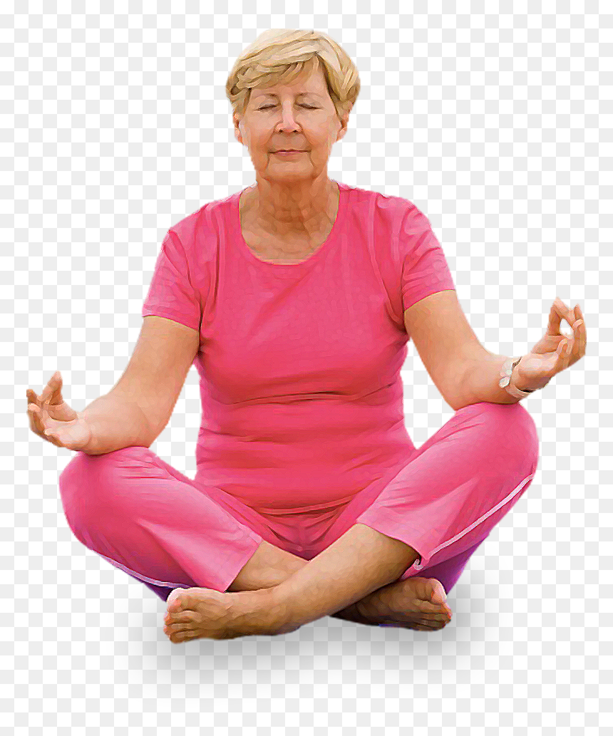 Senior Yoga Png - Sitting, Transparent Png - meditation png