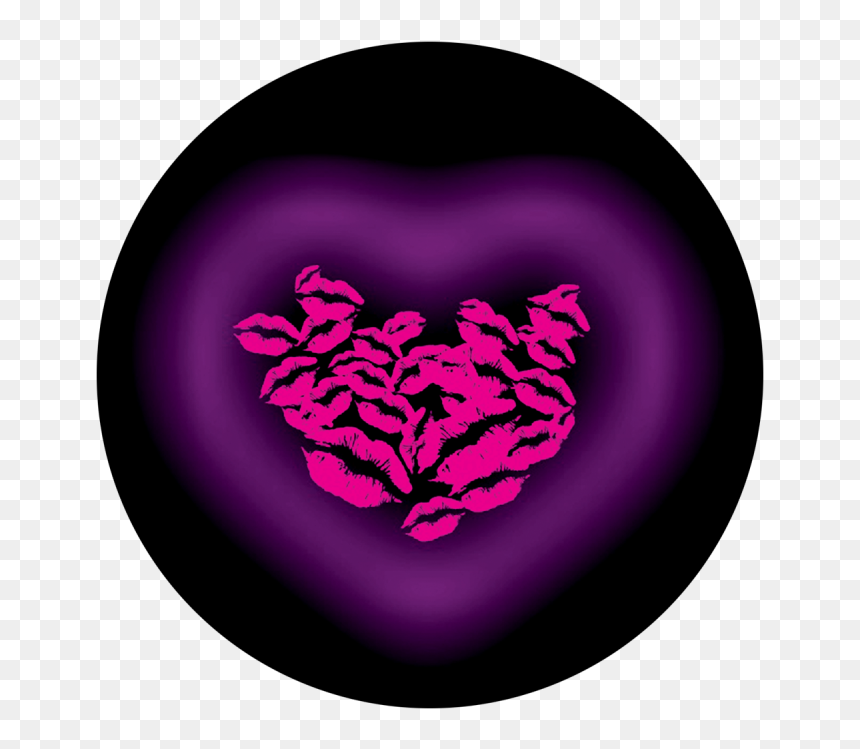 Heart And Kisses - Circle, HD Png Download - kisses png