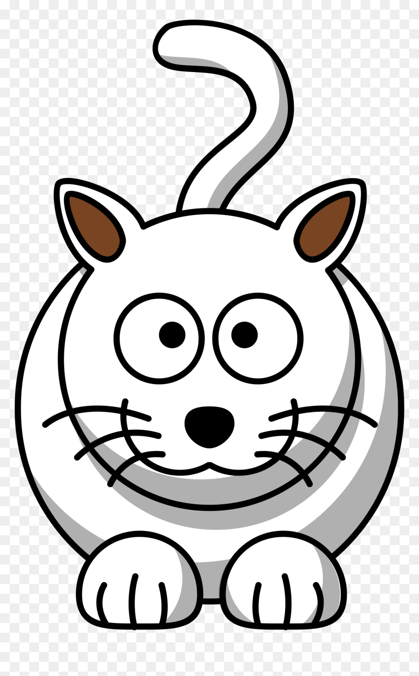 White Cat Clip Arts - Easy Drawings Of A Cat, HD Png Download - white cat png