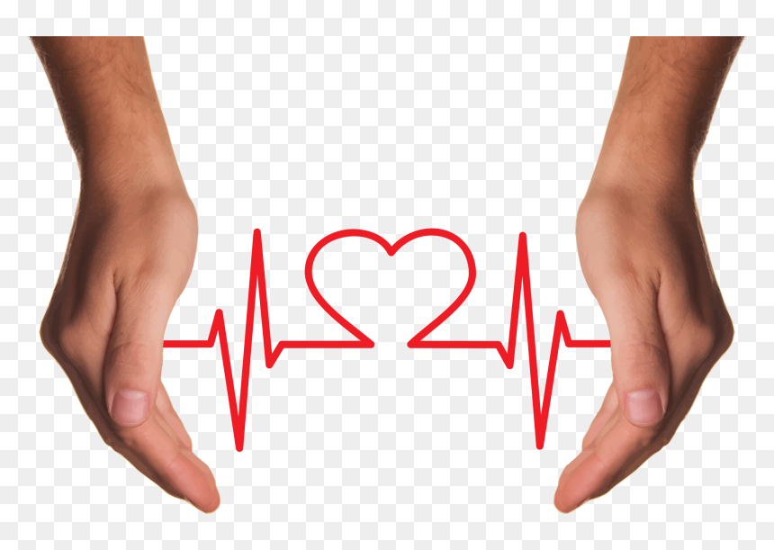 Cupping Hands Heart Ekg Clip Arts - Estres En La Salud, HD Png Download - ekg png