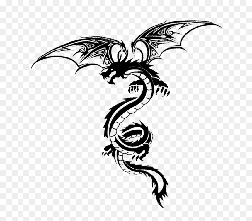 Illustration, HD Png Download - dragon tattoo png