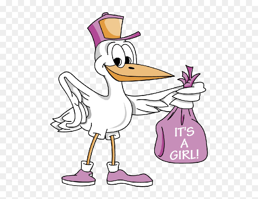Stork Carrying Baby Girl 4 600×600 Pixels - Bird Its A Girl, HD Png Download - it's a girl png