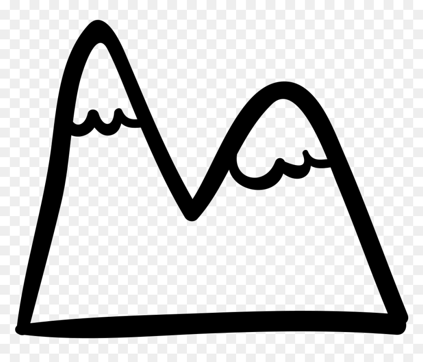 Mountains Hand Drawn Outline - Hand Drawn Mountain, HD Png Download - mountain outline png