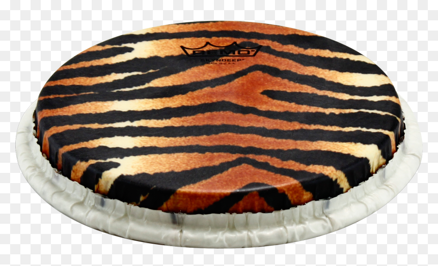 Remo Tucked Skyndeep Bongo Drumhead-tiger Stripe Graphic, - Toilet Seat, HD Png Download - tiger stripes png