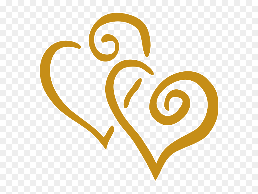 Swirly Heart Clipart Picture Free Download Gold Hearts - Anniversary Clipart, HD Png Download - gold heart png