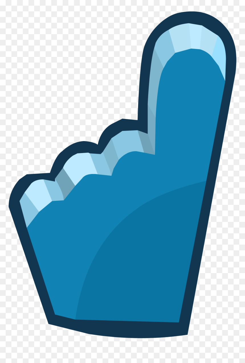 Penguin Cup 2014 Emoticons Blue Foam Finger - Emoticon, HD Png Download - foam finger png