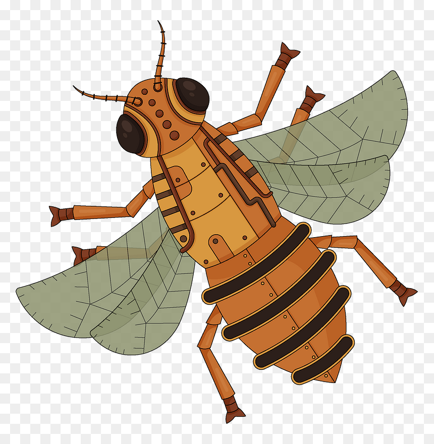 Steampunk Bee Clipart - Honeybee, HD Png Download - bee clipart png