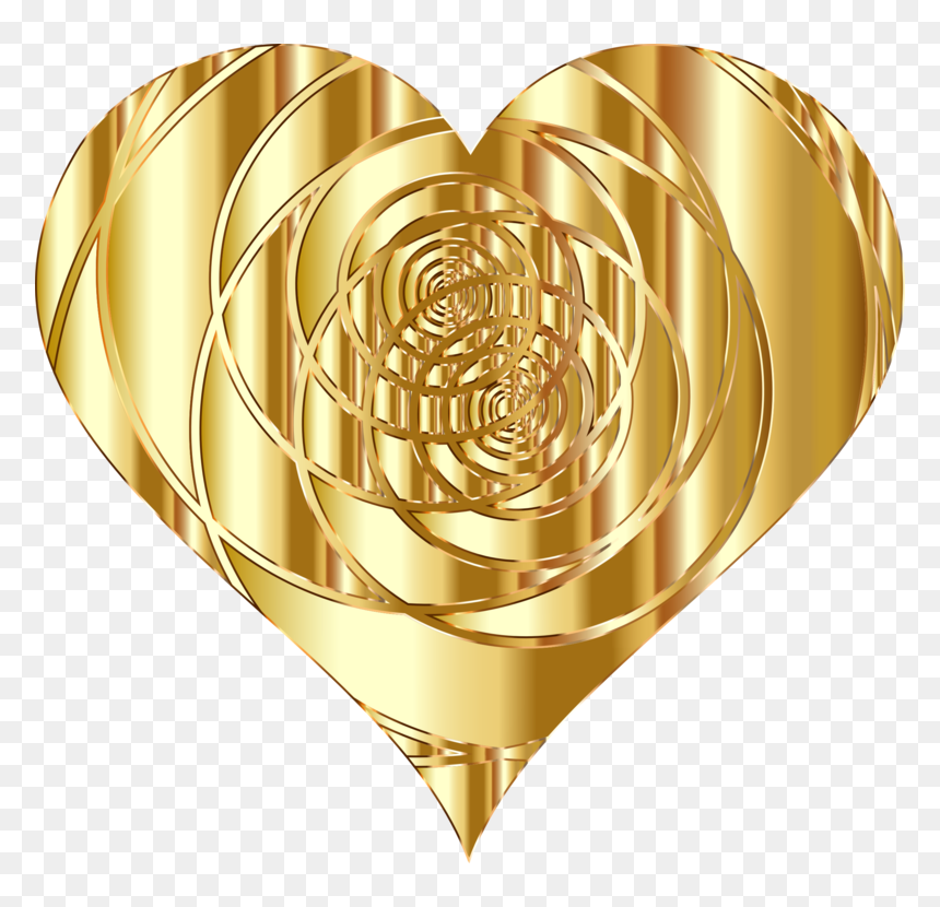 Heart,metal,gold - Icon, HD Png Download - gold heart png