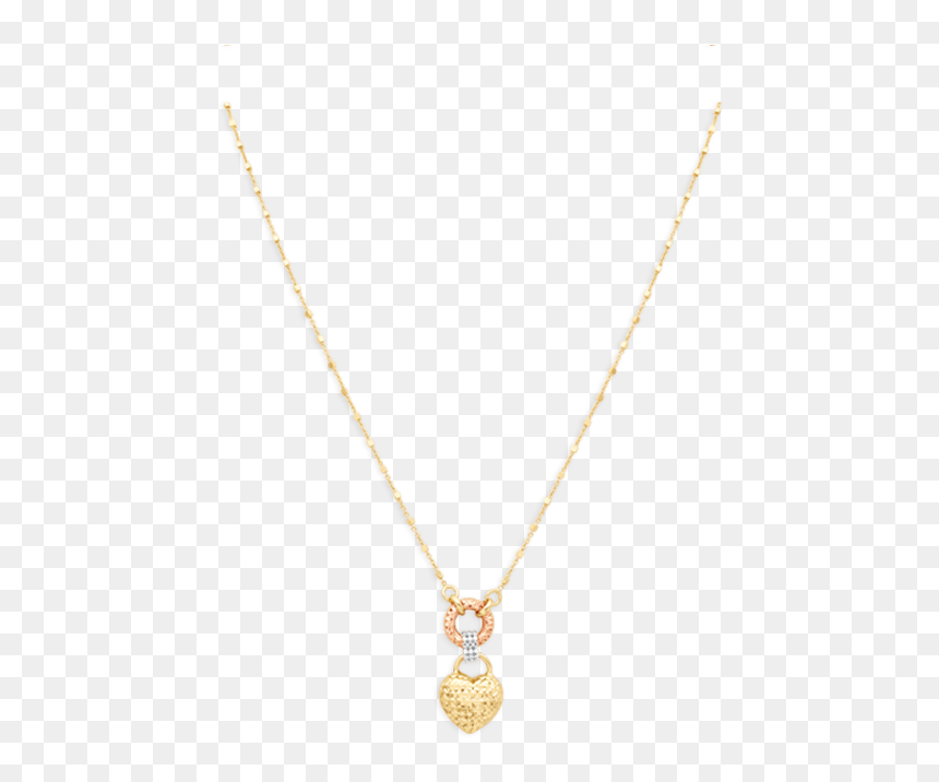 Heart Locket Necklace, Tricolor Gold - Necklace, HD Png Download - gold heart png