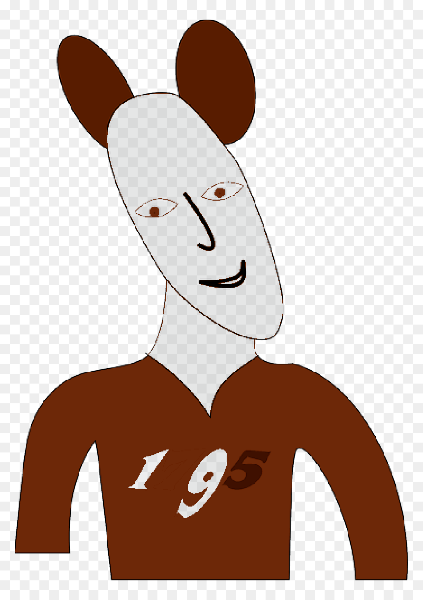 Red, Mouse, Happy, Man, Person, Cartoon, Shirt, Rabbit - Clip Art, HD Png Download - happy man png