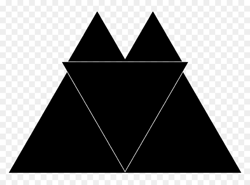 Black And White Geometric Mountains, Hd Png Download - Triangle, Transparent Png - mountain outline png