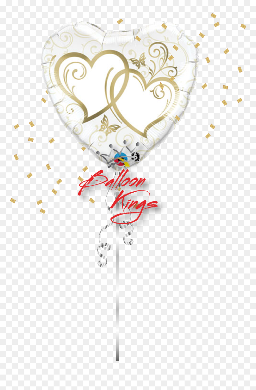 Entwined Gold Hearts - Dessin Coeurs Entrelacée, HD Png Download - gold heart png