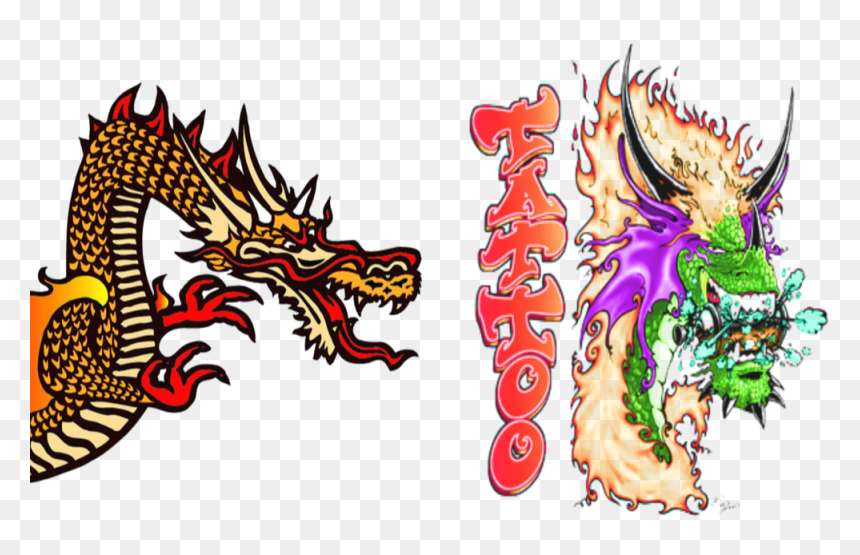 Graffiti Dragon, HD Png Download - dragon tattoo png