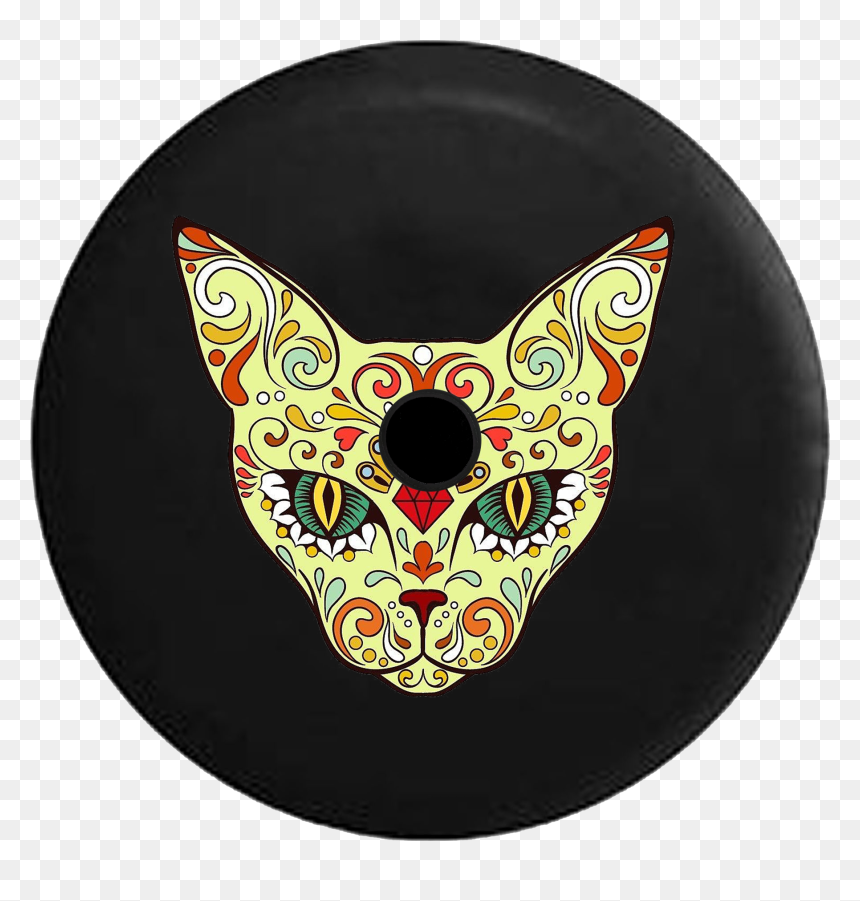 Jeep Wrangler Jl Backup Camera Day Orange Tiger Stripes - Sugar Skull Cat Designs, HD Png Download - tiger stripes png