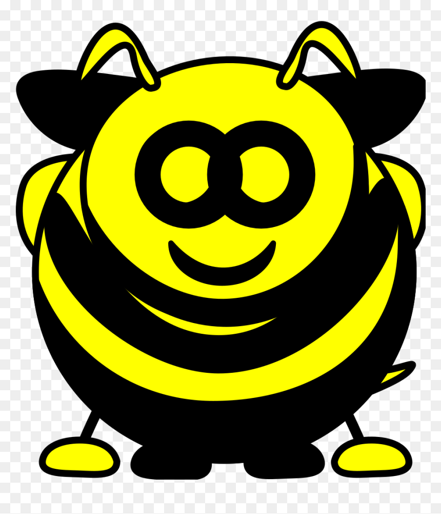 Spring With Bee Svg Clip Arts - Cartoon Bee, HD Png Download - bee clipart png