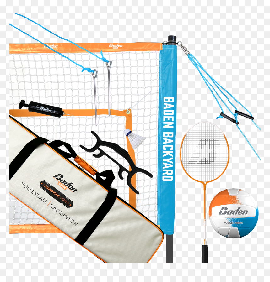 Champions Volleyball & Badminton Set"
 Class= - Baden Champions Volleyball Badminton Combo Set, HD Png Download - volleyball net png