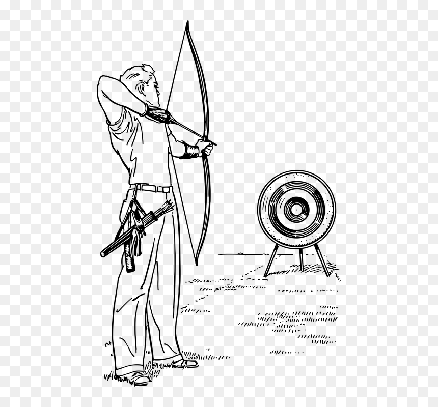 Archery Clipart Black And White, HD Png Download - archery png