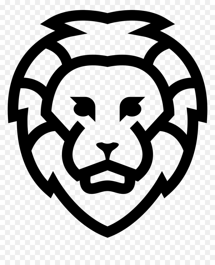 Lion Face Outlined Front - Lion Face Icon Png, Transparent Png - lion face png