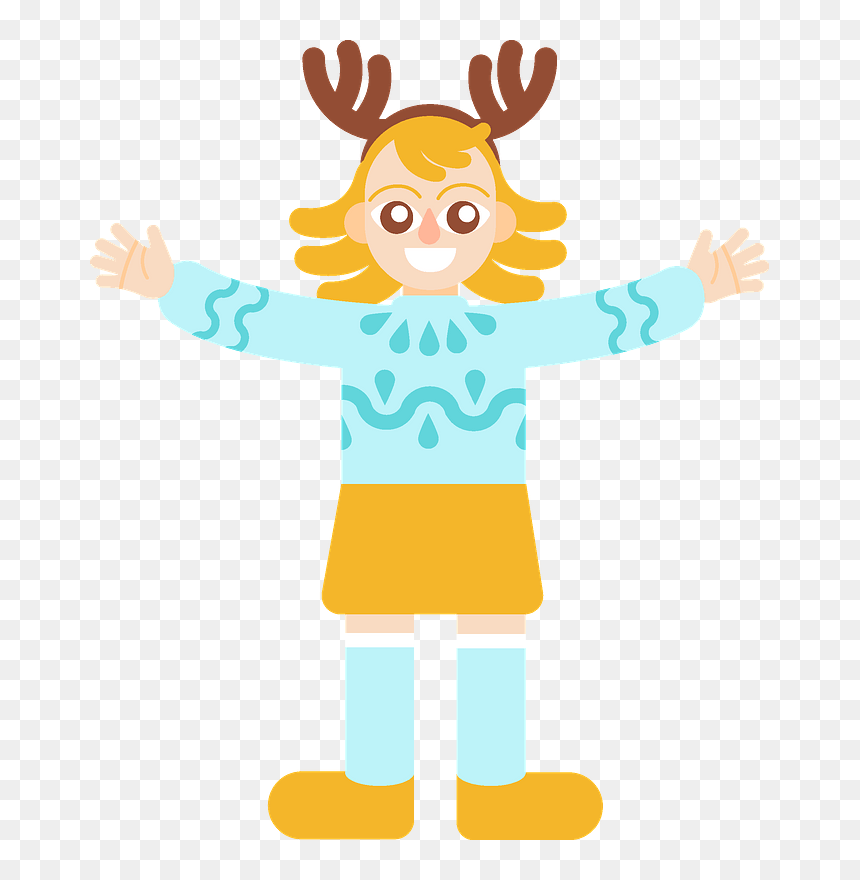 Girl On Christmas Party Clipart - Illustration, HD Png Download - party girl png