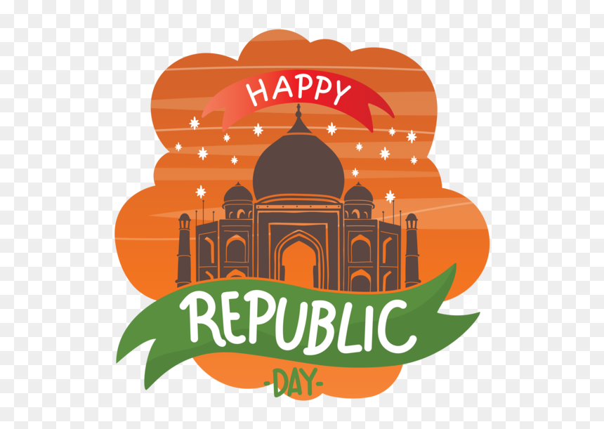 Transparent India Republic Day Logo Landmark Orange - Republic Day In Advance, HD Png Download - republic day png images