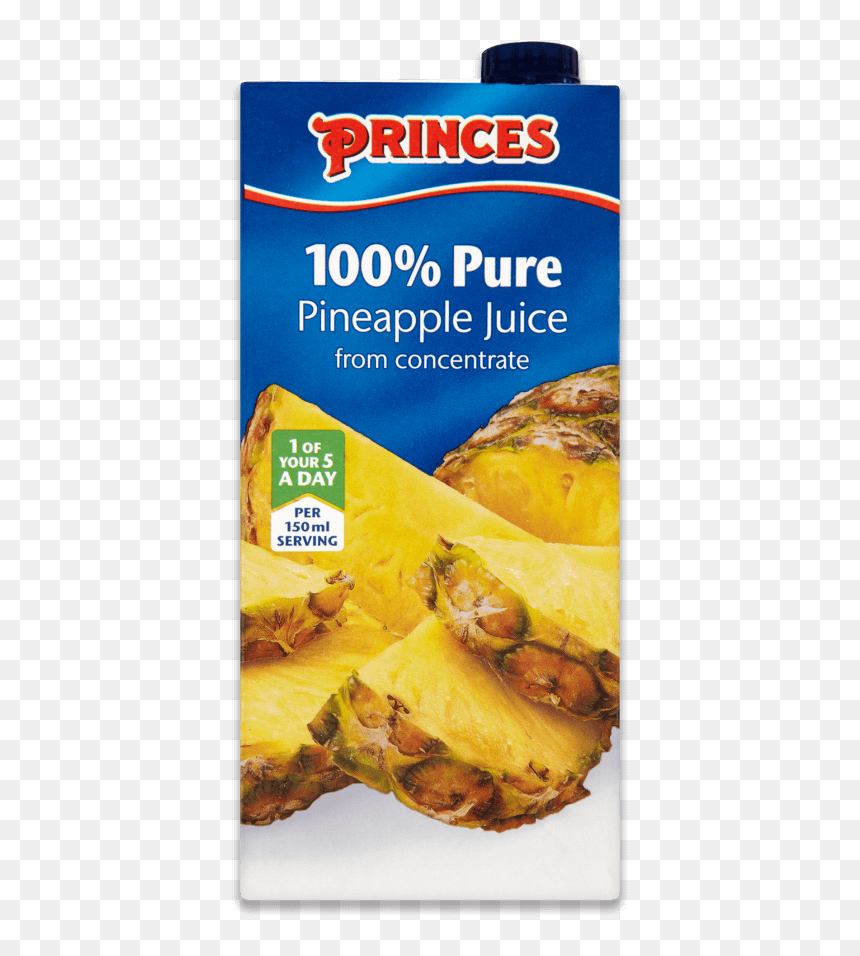 Princes 100% Pure Pineapple Juice 6 X 1l - 100 Pure Apple Juice, HD Png Download - pineapple juice png