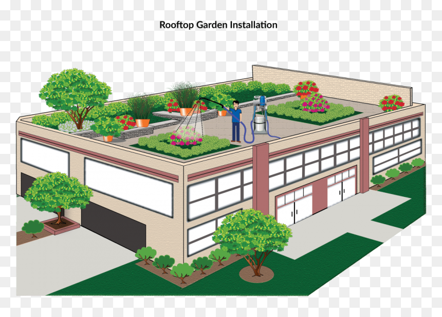 Roof Top Garden Png , Png Download - Model Of Roof Garden, Transparent Png - rooftop png