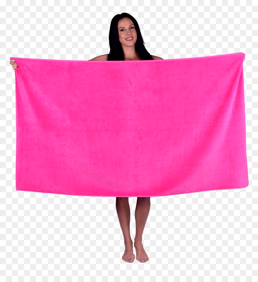 4003 Hot Pink - Girl With Towl Png, Transparent Png - beach towel png