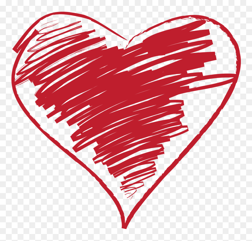 Clipart Hearts Scribble - Heart Scribble Clipart, HD Png Download - scribble heart png