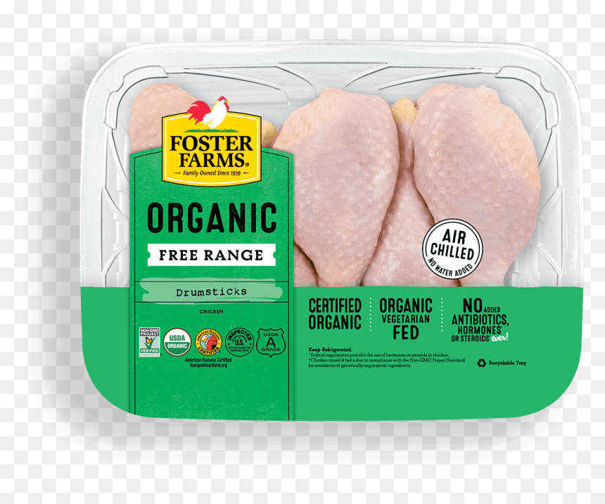 Organic Chicken Drumsticks - Foster Farms Organic Chicken, HD Png Download - drumsticks png