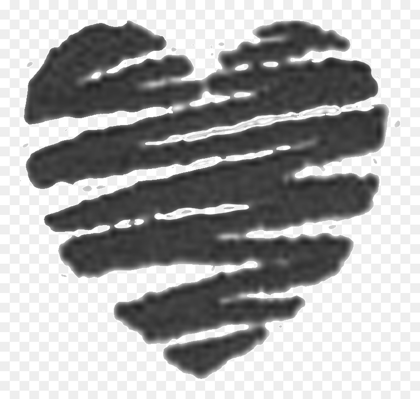 Scribble Heart - Monochrome, HD Png Download - scribble heart png