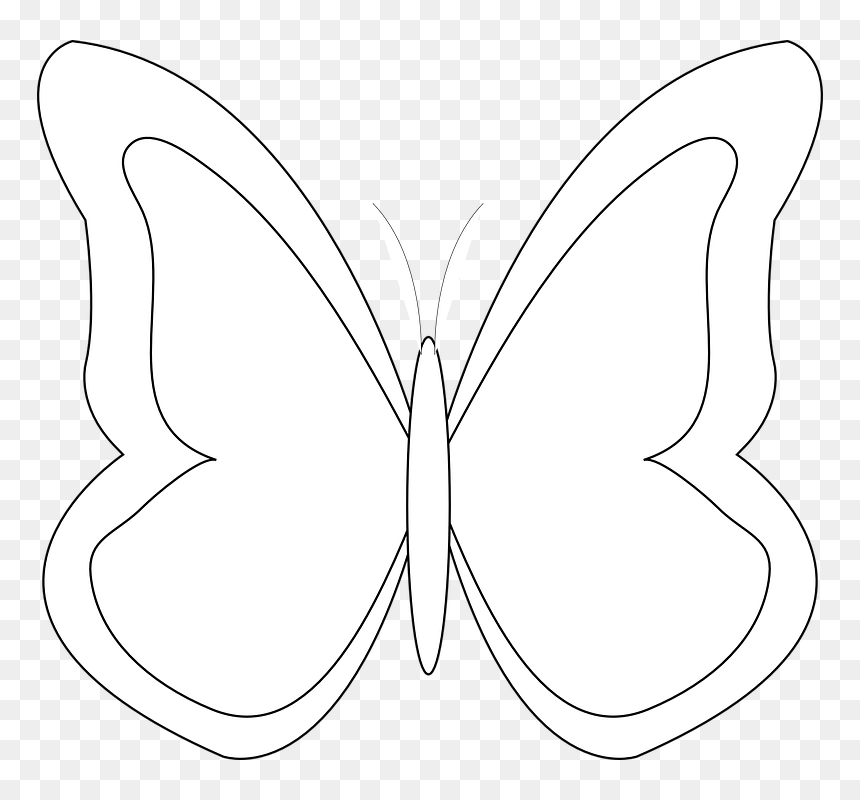 Butterfly Outlines 4, Buy Clip Art - Contorno De Una Mariposa, HD Png Download - mariposa png