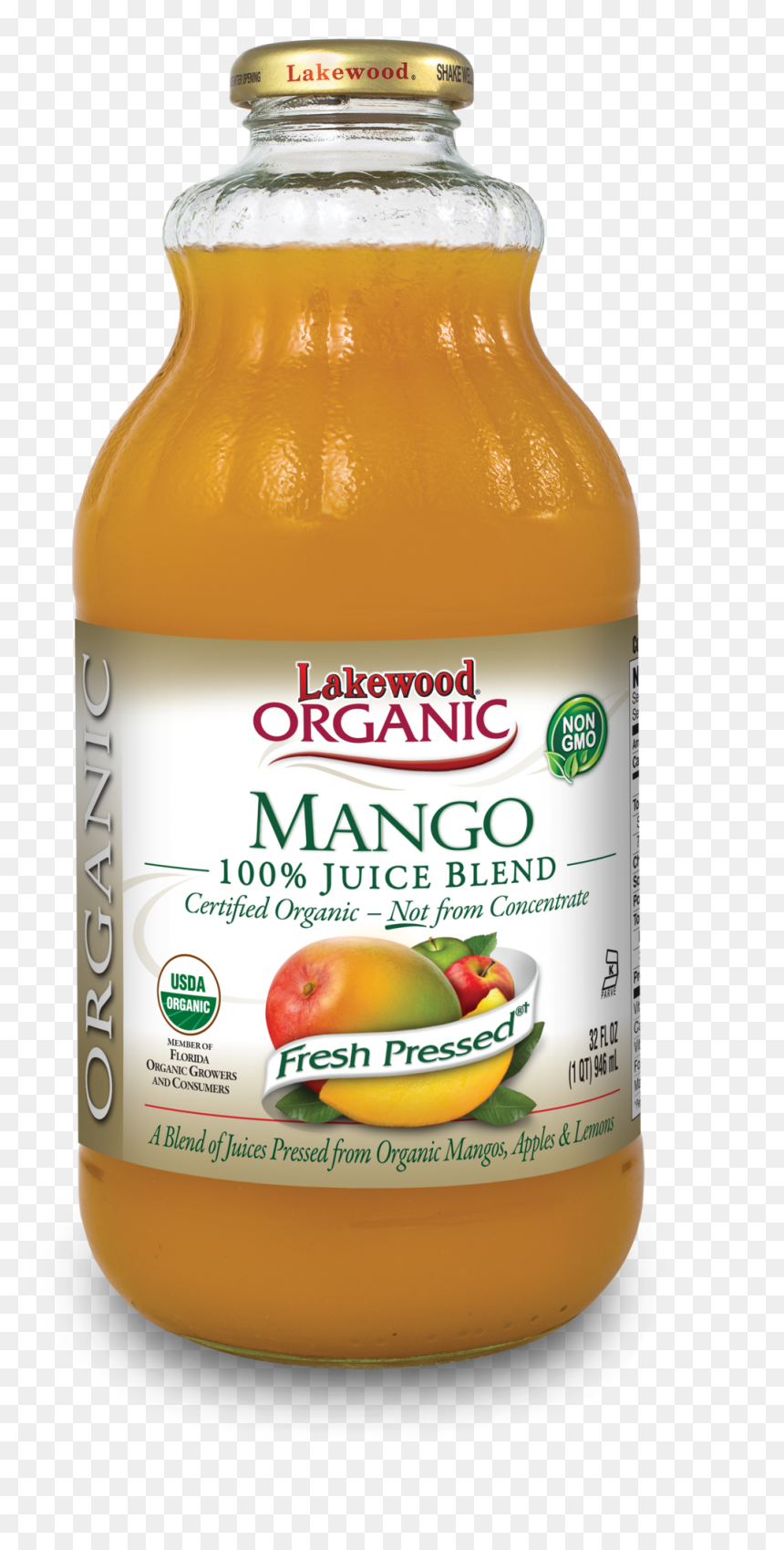 Lakewood Organic Mango Juice Blend, 32 Ounce - Lemon Juice Price Philippines, HD Png Download - pineapple juice png
