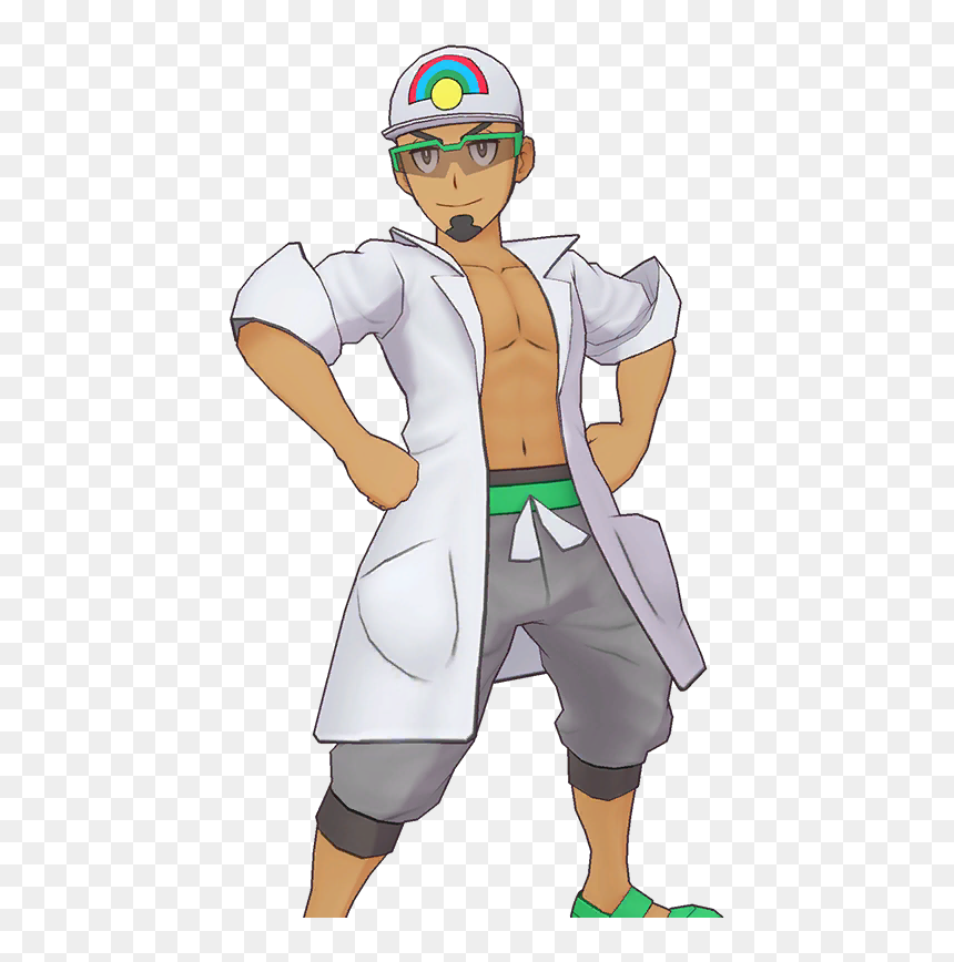 Professor Kukui Artwork - Professor Kukui Pokemon Masters, HD Png Download - professor oak png
