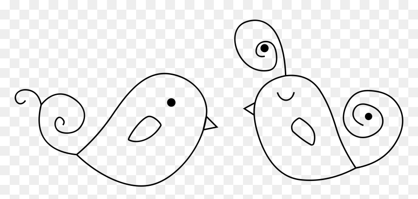 Love Birds Line Art Clip Arts - Line Art, HD Png Download - love birds vector png