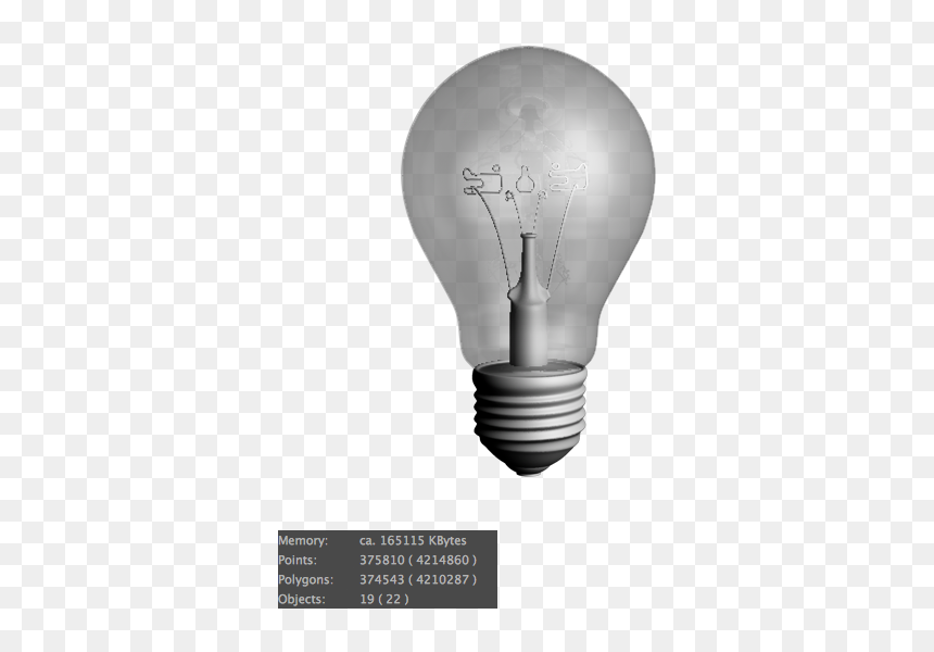 3d Bulp - Incandescent Light Bulb, HD Png Download - 3d bulb png
