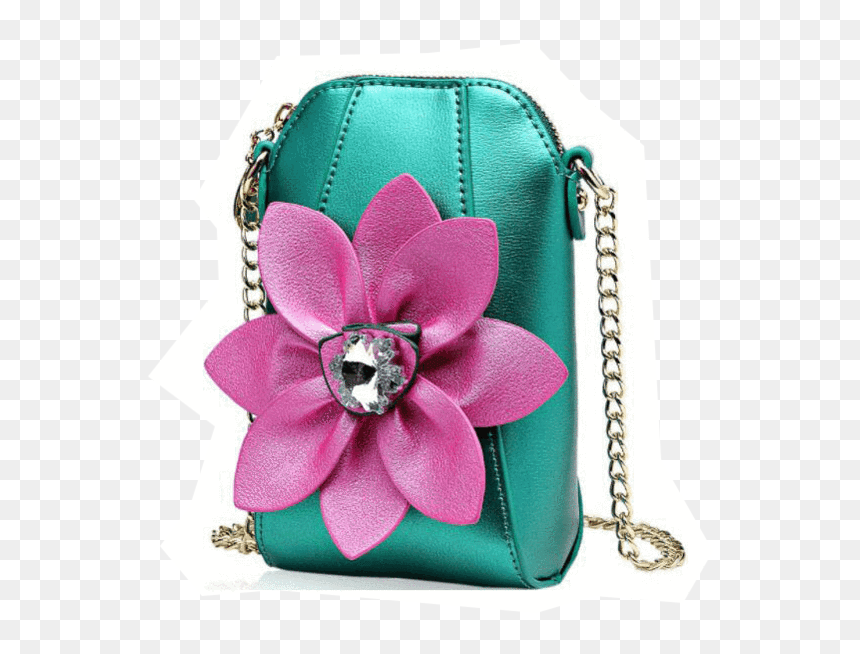 Metallic Flower Bucket Clutch - Handbag, HD Png Download - flower bucket png