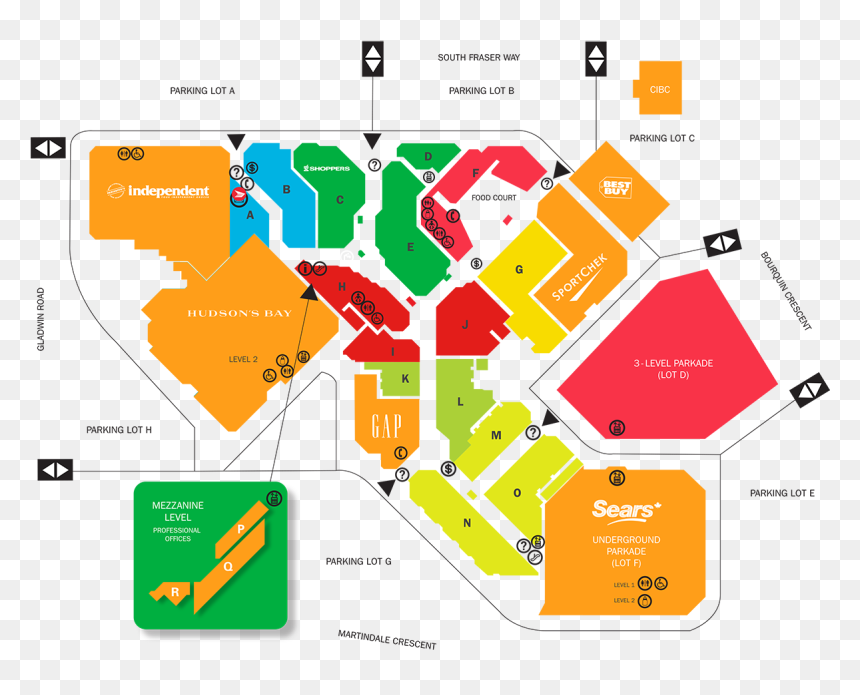 Leasing Opportunities At Sevenoaks Shopping Centre - Shopping Mall Map, HD Png Download - tiffin icon png