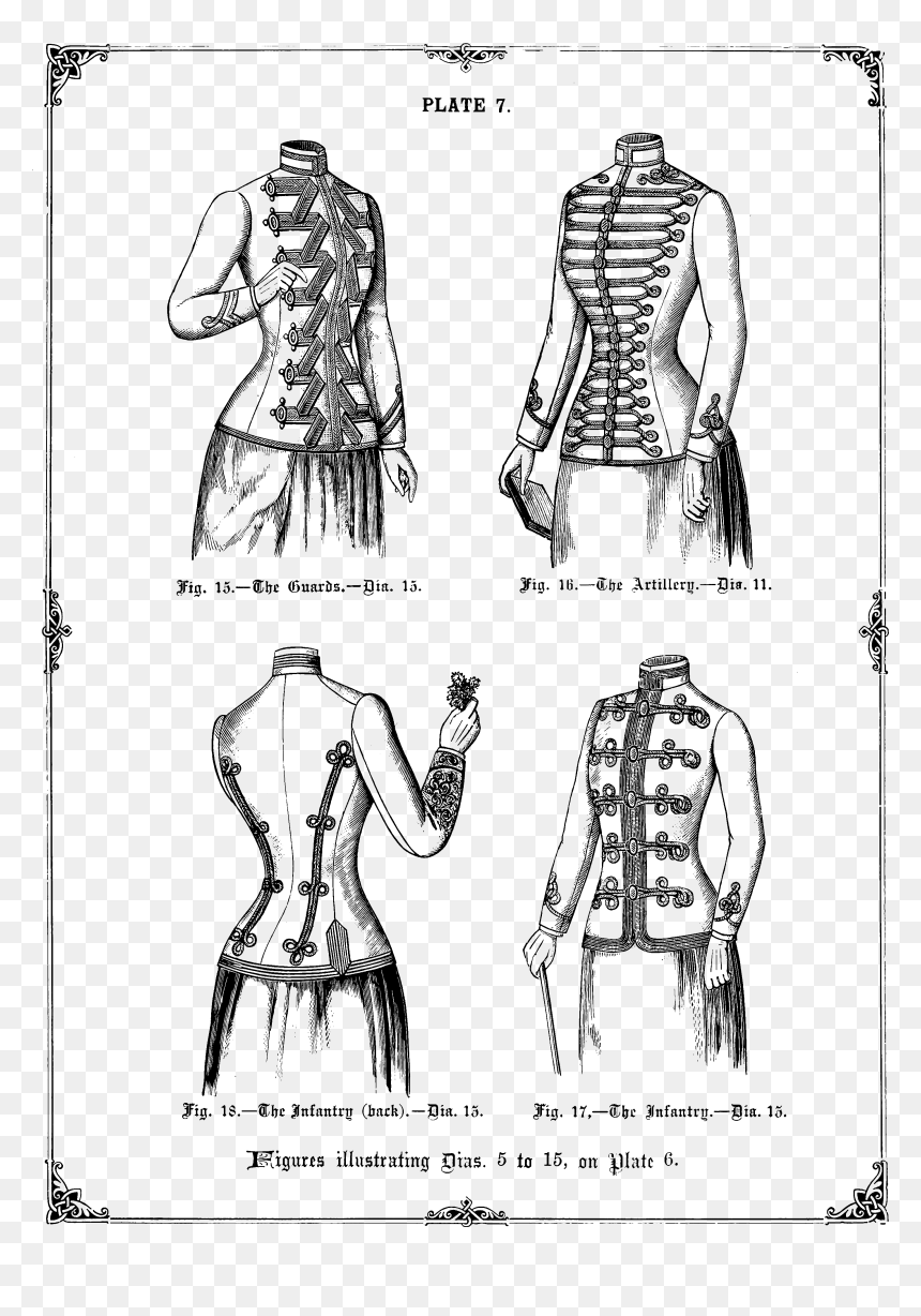 File - The Cutters - Military Style Coat Womens 1890, HD Png Download - garments png