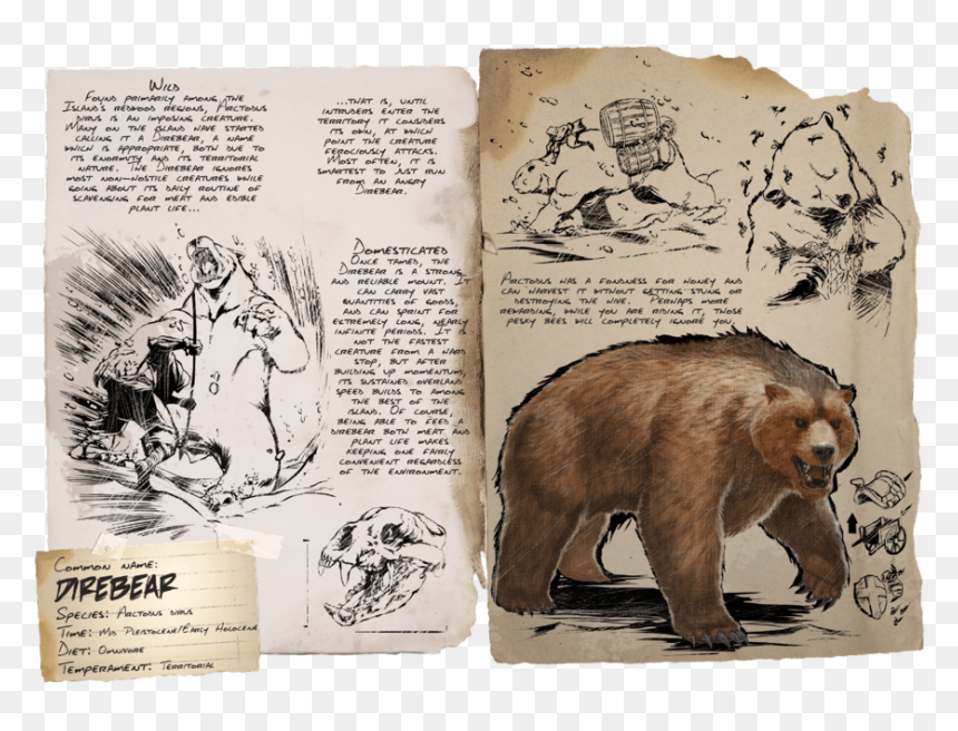 Ark Survival Evolved Dire Bear, HD Png Download - bear trap png