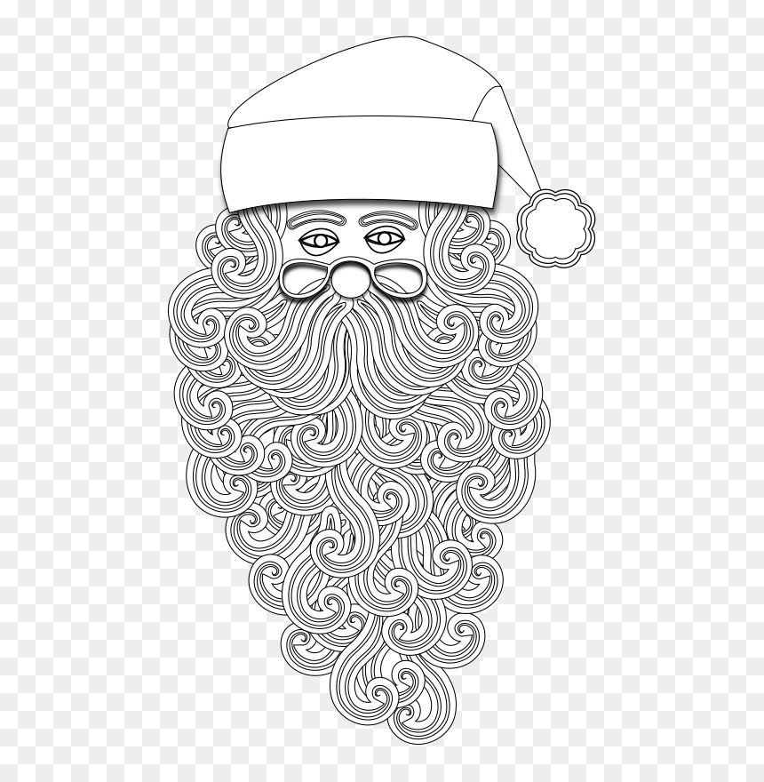 Santa 1 Outline - Papai Noel Contorno Png, Transparent Png - christmas papa png