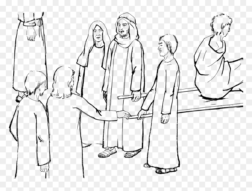 Religion Peoples Clip Arts - Jesus Raises The Widows Son Coloring Page, HD Png Download - peoples png