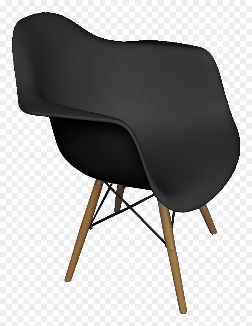 Black Plastic Armchair, Black Eames Chair, Armchair - Chair, HD Png Download - plastic chairs png