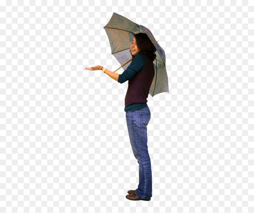 Girl With Umbrella Png, Transparent Png - girls png images