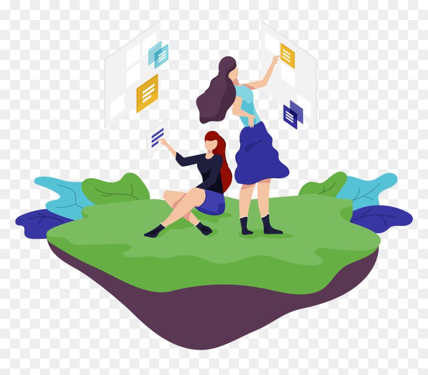 Two Girls - Illustration, HD Png Download - girls png images