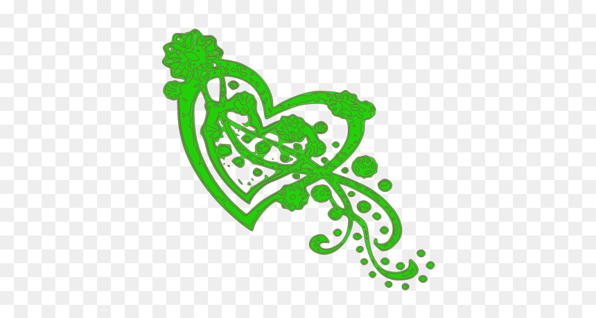 Green Decoration With Heart In The Middle - Illustration, HD Png Download - heartin png