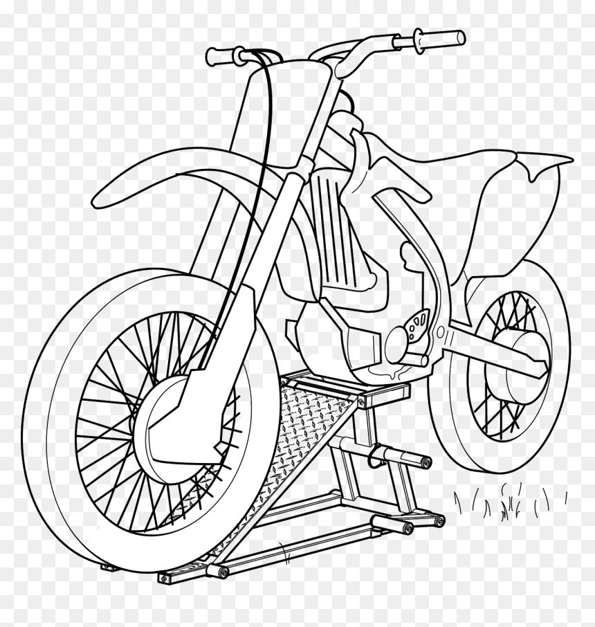Bicycle,rim,hybrid Bicycle - Outline Dirt Bike Drawing, HD Png Download - honda bike png