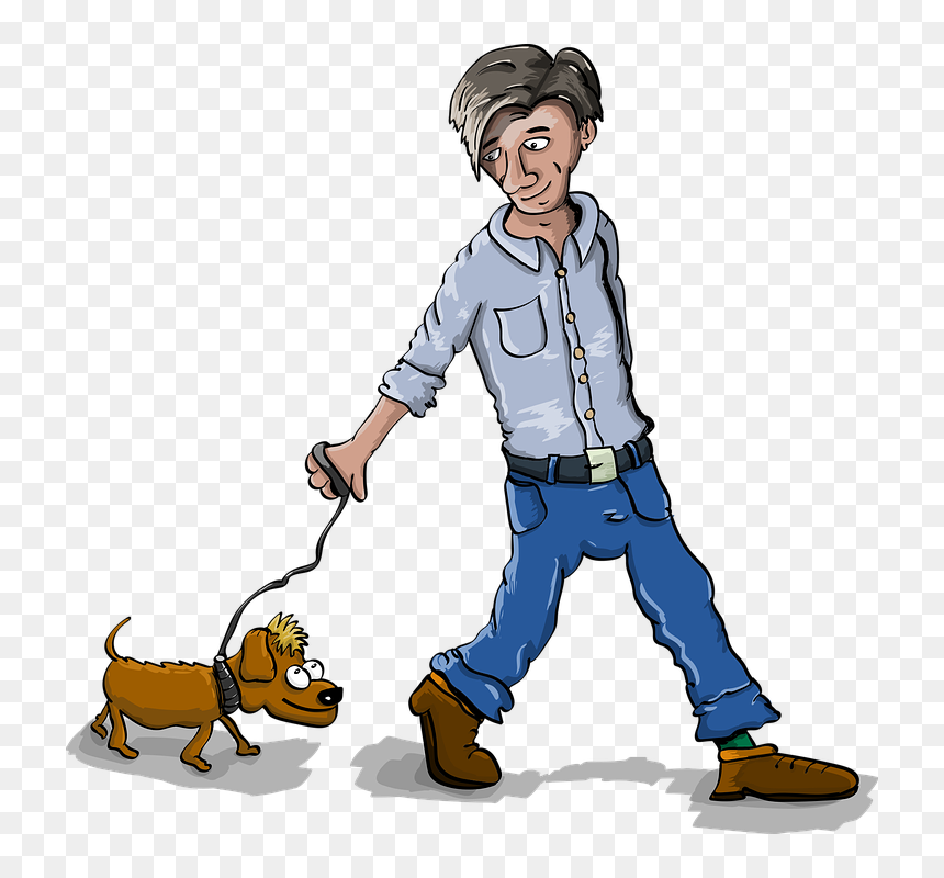 Thumb Image - Transparent Cartoon Man Walking Dog, HD Png Download - deepalu png